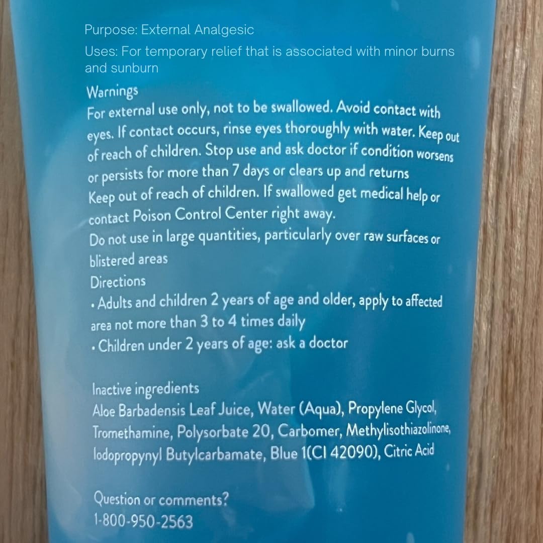 ALOE UP Aloe Ice Sunburn Relief Jelly - Face and Body Organic After Sun Gel - With 96.6% Pure Aloe Vera Gel - Reef Safe - Alcohol- and Fragrance-Free - 4 Oz