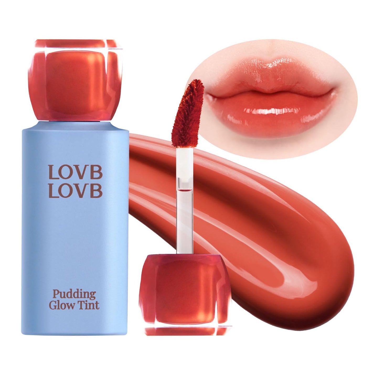 Pudding Glow Korean Lip Tint | Natural Lip Stain | Gloss to Stain | Long-Lasting & Non-Sticky | Lightweight Lip Tint 0.14 oz. (04 SUNSET BEIGE)