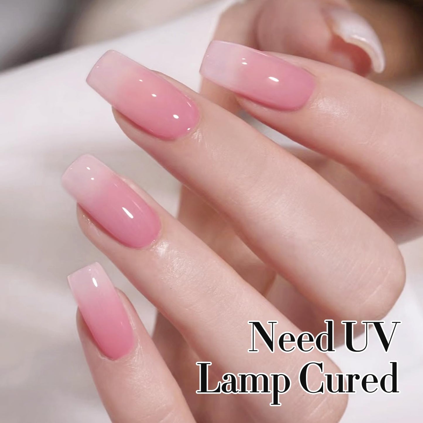 Double Rhythm Gel Polish Translucent Sheer Neutral Natural Light Milky Same Color Same Bottle 15ML Jelly Polish Art DIY at Home (Sheer Pink-A1386)
