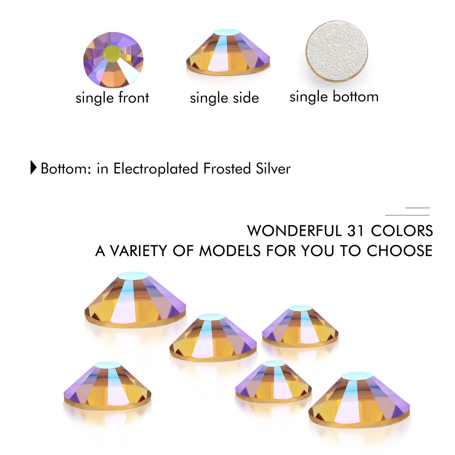 1440Pcs Topaz Ab Crystal Rhinestones,Glass Flatback Rhinestones Gemstones for Nail Face Makeup Art Crafts Clothes Decoration -(SS20,4.8mm,Topaz Ab)