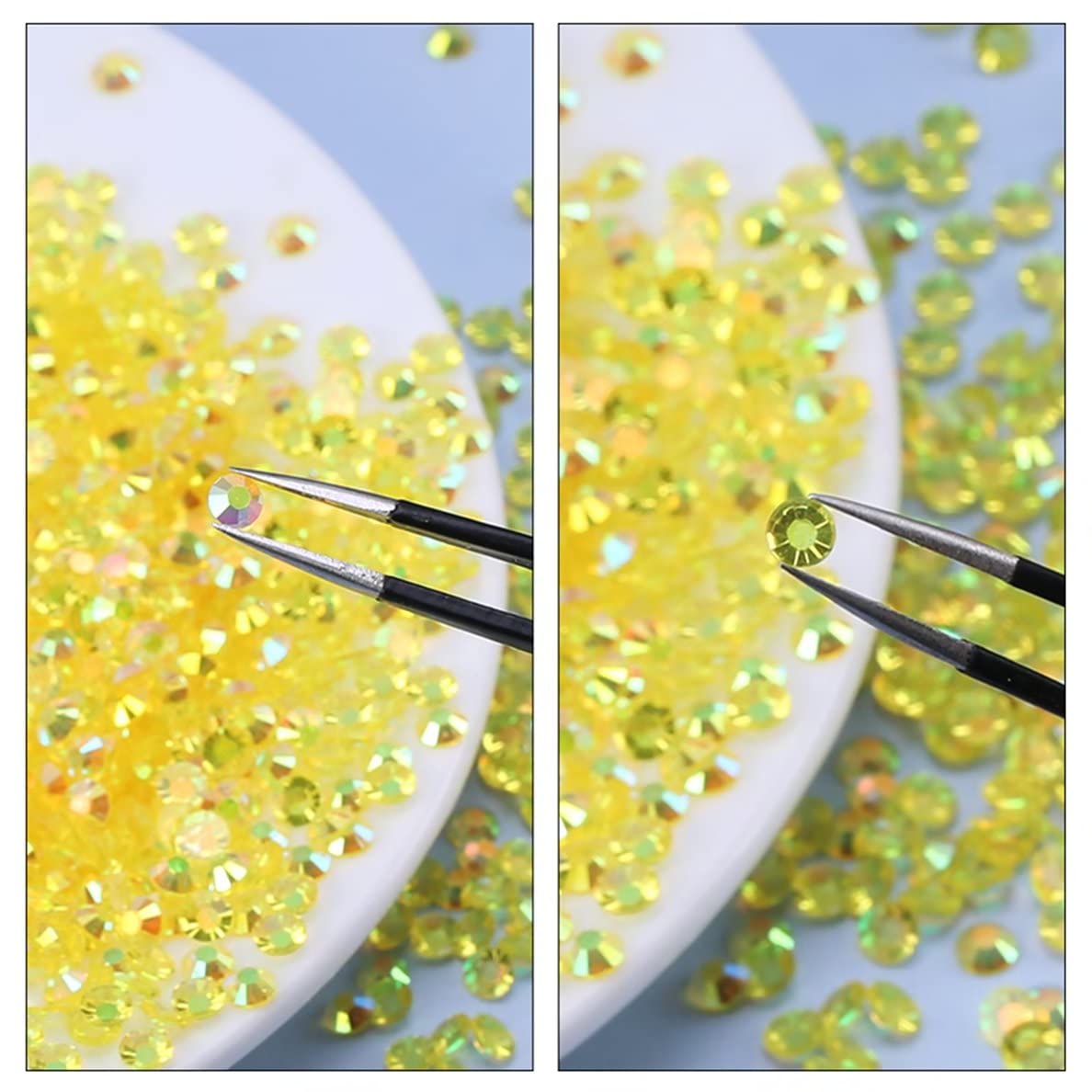 720 Pcs SS30 6mm AB Flatback Rhinestones for Nails Art Crafts Transparent Glitter Round Gems Coffees DIY Clothes Shoes(Clear Yellow Coffee AB)