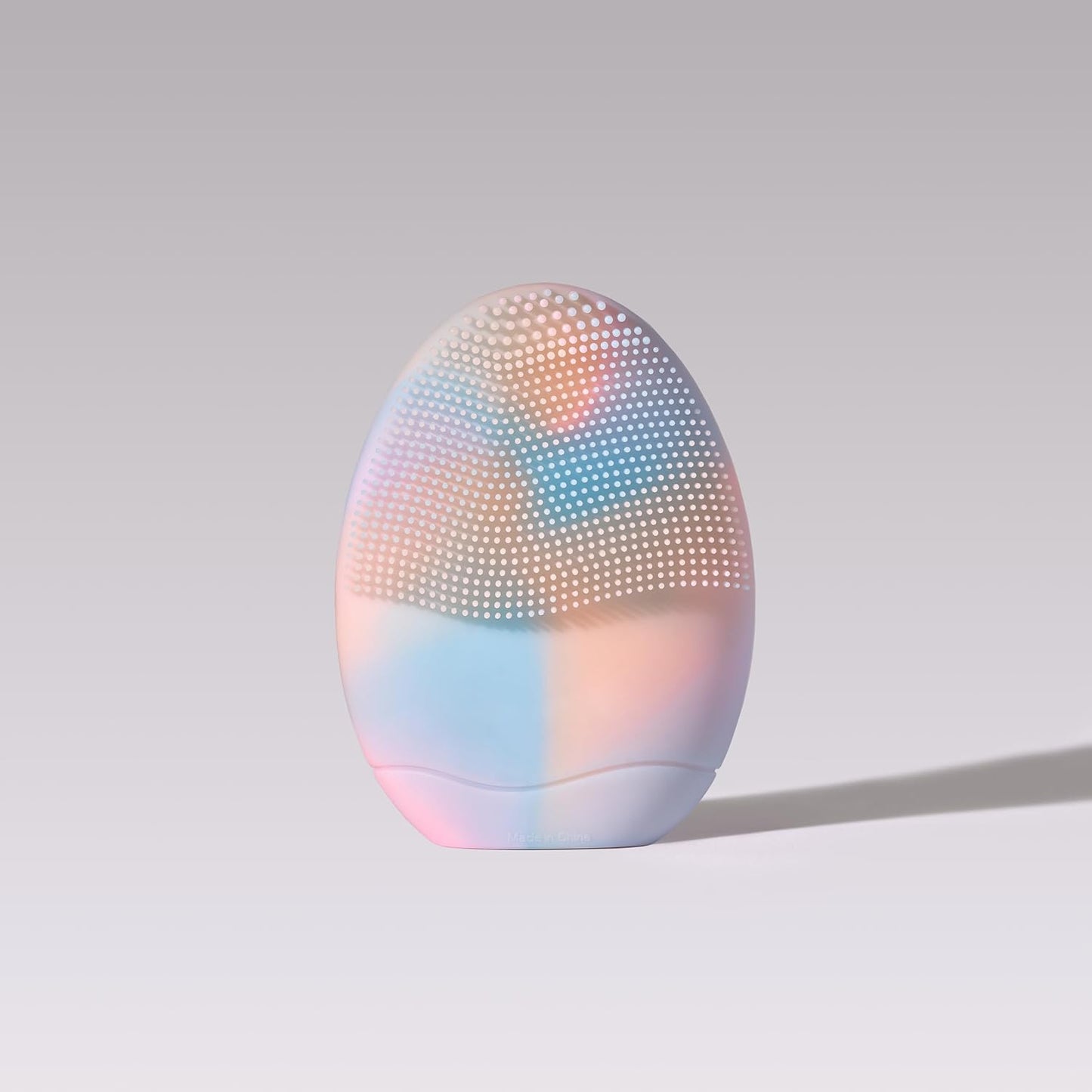 LOLLIPOP Dual-Sided Facial Cleansing Brush | Palm Size Silicone Face Exfoliator and Soft Fiber Cleanser | Manual Face Scrubber for Pores, Makeup Removal, Blackhead and Skincare Routine, Rainbow