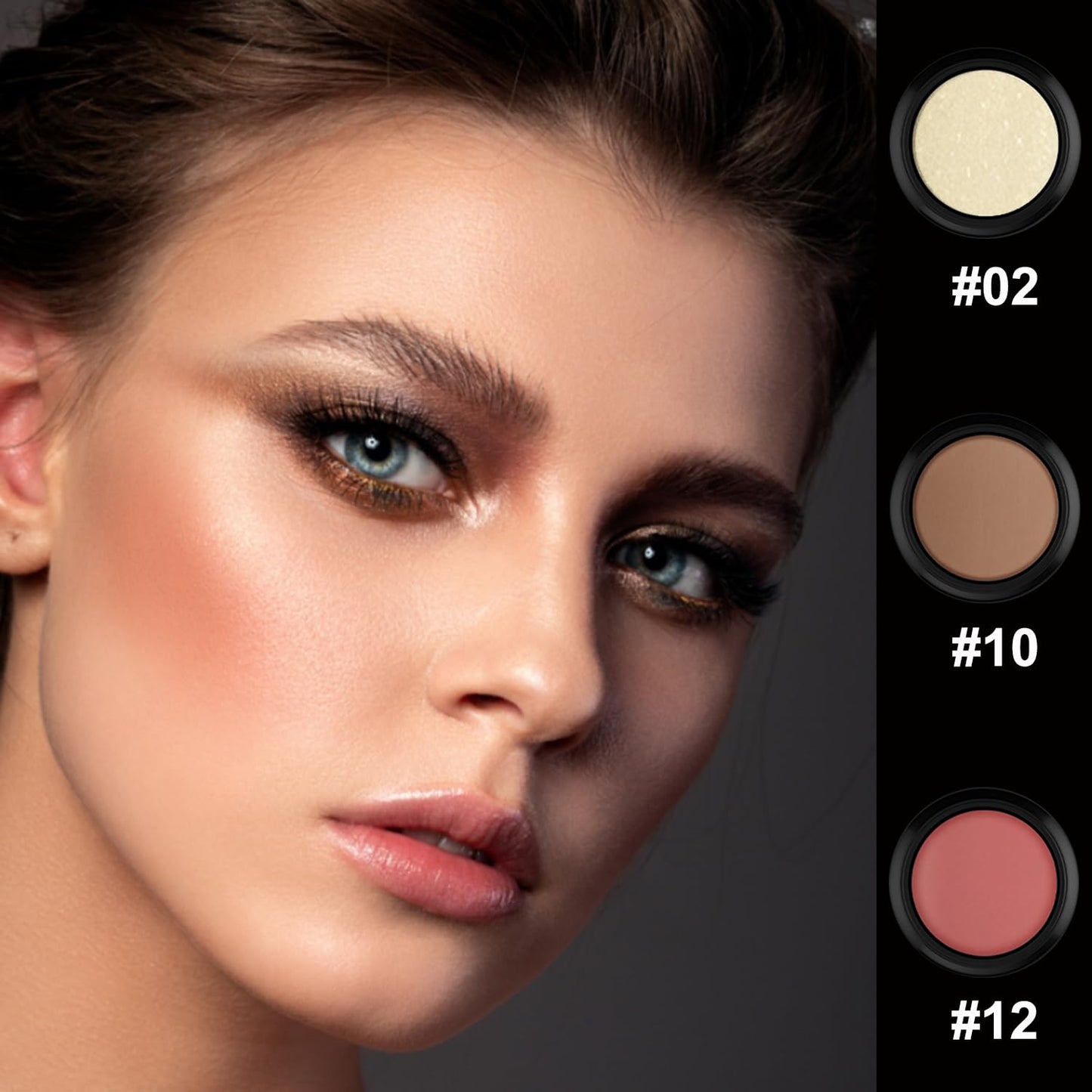 3 Pcs Cream Contour Stick Makeup Kit, Shades with Highlighter,Blush and Bronzer Contour Stick for Sculpt the Cheeks, Waterproof, Matte & Dewy Finish (Light-Medium,#02+#10+#12)