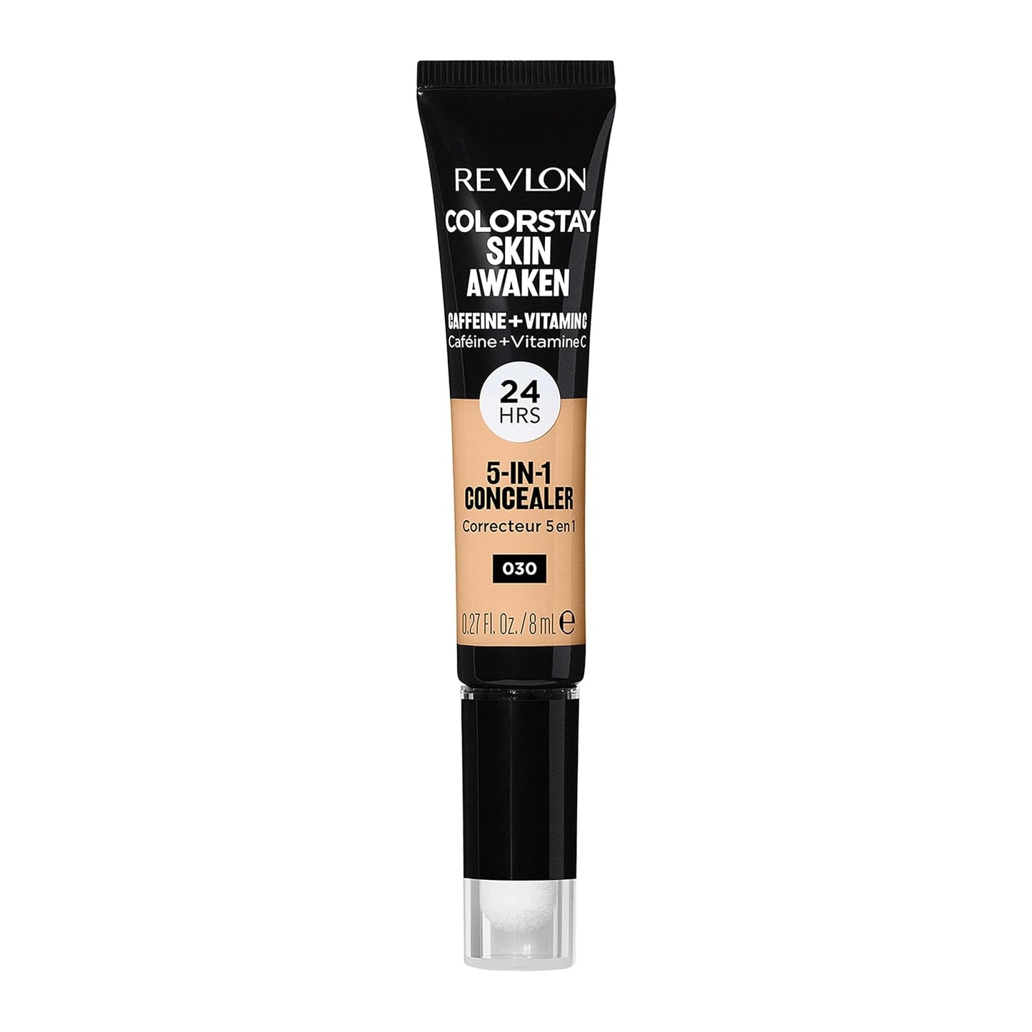Revlon ColorStay Skin Awaken 5-in-1 Concealer, Lightweight, Creamy Longlasting Face Makeup with Caffeine & Vitamin C, For Imperfections, Dark Circles & Redness, 030 Light Medium, 0.27 fl oz