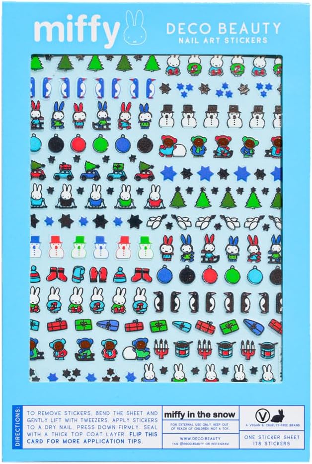 Miffy in The Snow Nail Stickers - Lightweight & Easy-to-Apply Nail Art with Trendy Design - Durable & Long-Lasting Nail Stickers for Women, Ideal for DIY Manicures & Salon-Quality Nails