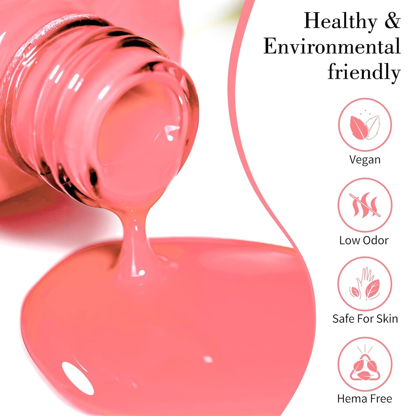 CANNI Pink Gel Nail Polish – 1pc 9ML Hot Grapefruit Pink Color, Soak Off UV LED Gel, High Gloss for French Manicure, DIY Nail Art & Salon Use