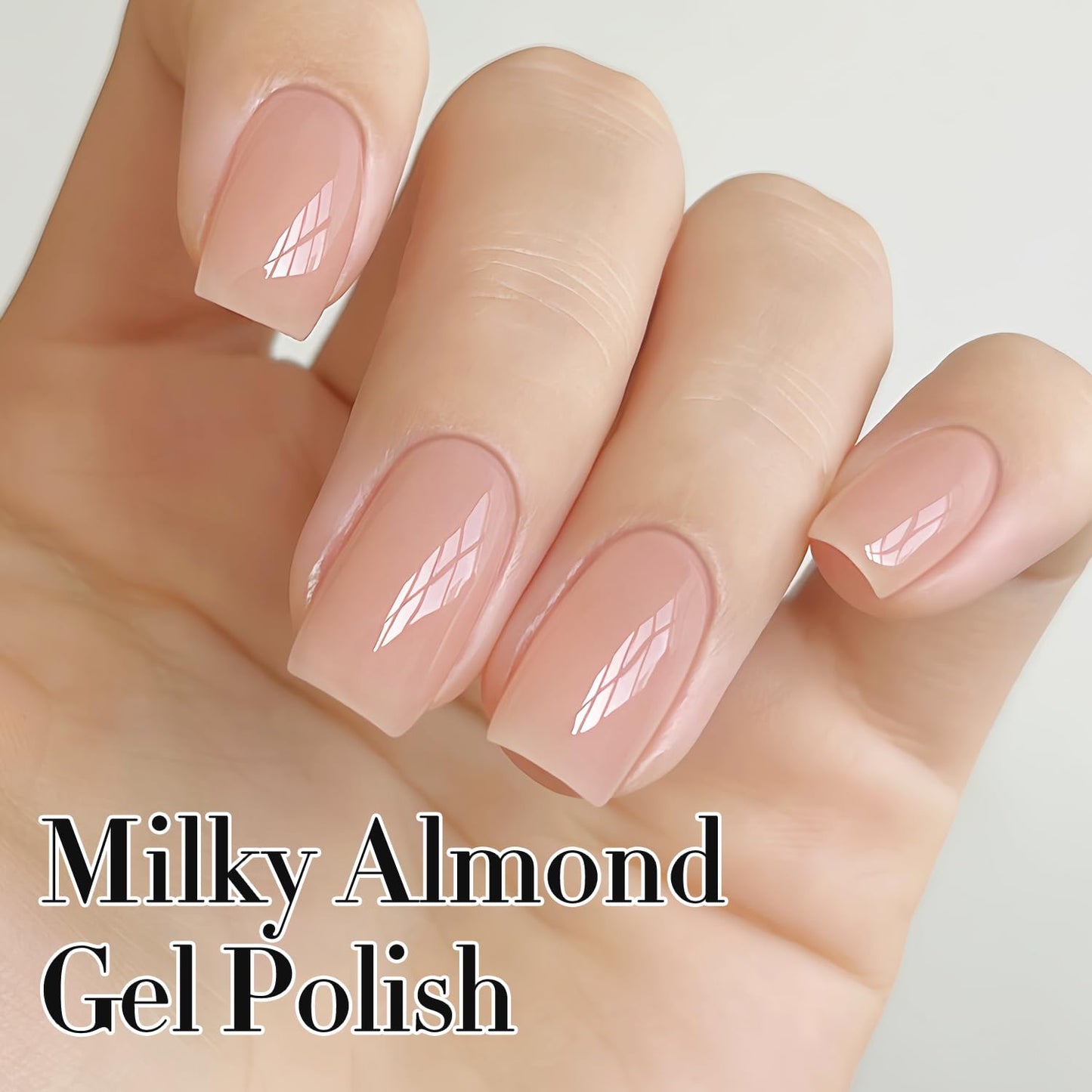 Double Rhythm Translucent Gel Polish Sheer Neutral Natural Light Milky Same Color Same Bottle 15ML Jelly UV Polish Nail Art DIY at Home (Milky Almond-A1491)