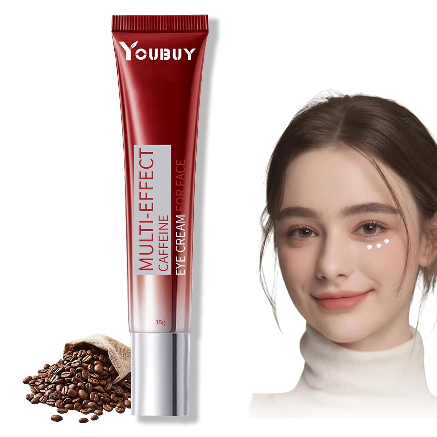 Caffeine Eye Cream for Dark Circles and Puffiness - Caffeine Under Eye Cream Anti Aging - Under Eye Serum for Puffiness Bags Wrinkles Fine Lines - Dark Circle Eye Cream Visible Firming Tightening