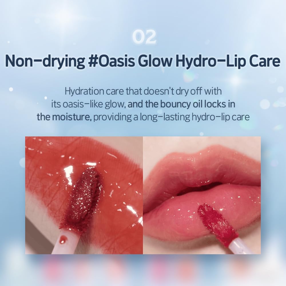 ETUDE Over Glowy Lip Stain Tint #17 Diamond Forever | Non-Sticky Vegan Lip Tint | Moisturized & Long-lasting Lip Gloss | Daily Tint for Dry Lips, Korean Makeup, K-beauty, Perfect for Gift