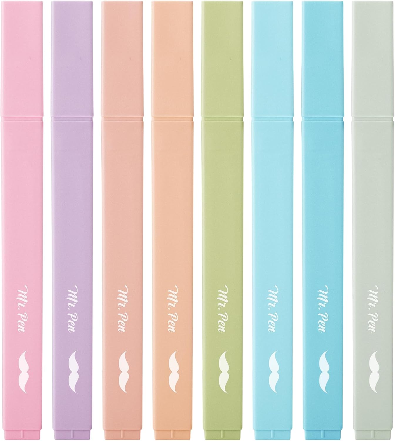 Mr. Pen Aesthetic Highlighters - 8 pcs, Chisel Tip, Pastel & Vintage Colors, No Bleed Bible Highlighters