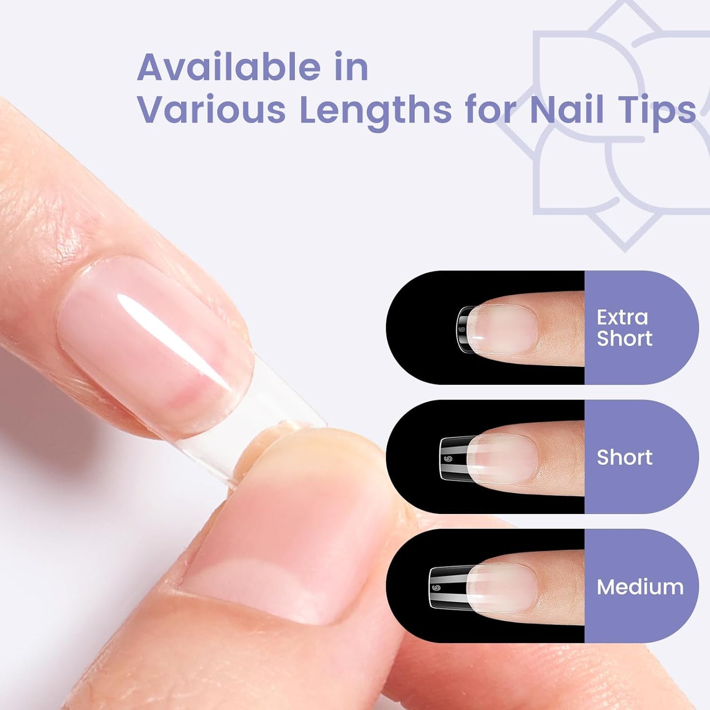 Short Square Nail Tips: 240PCS Acrylic Pre-shaped Soft Gel Square Nail Tips, 12 Sizes Full Cover Fake Press on Nails for Beginner Professional DIY Nail Salon