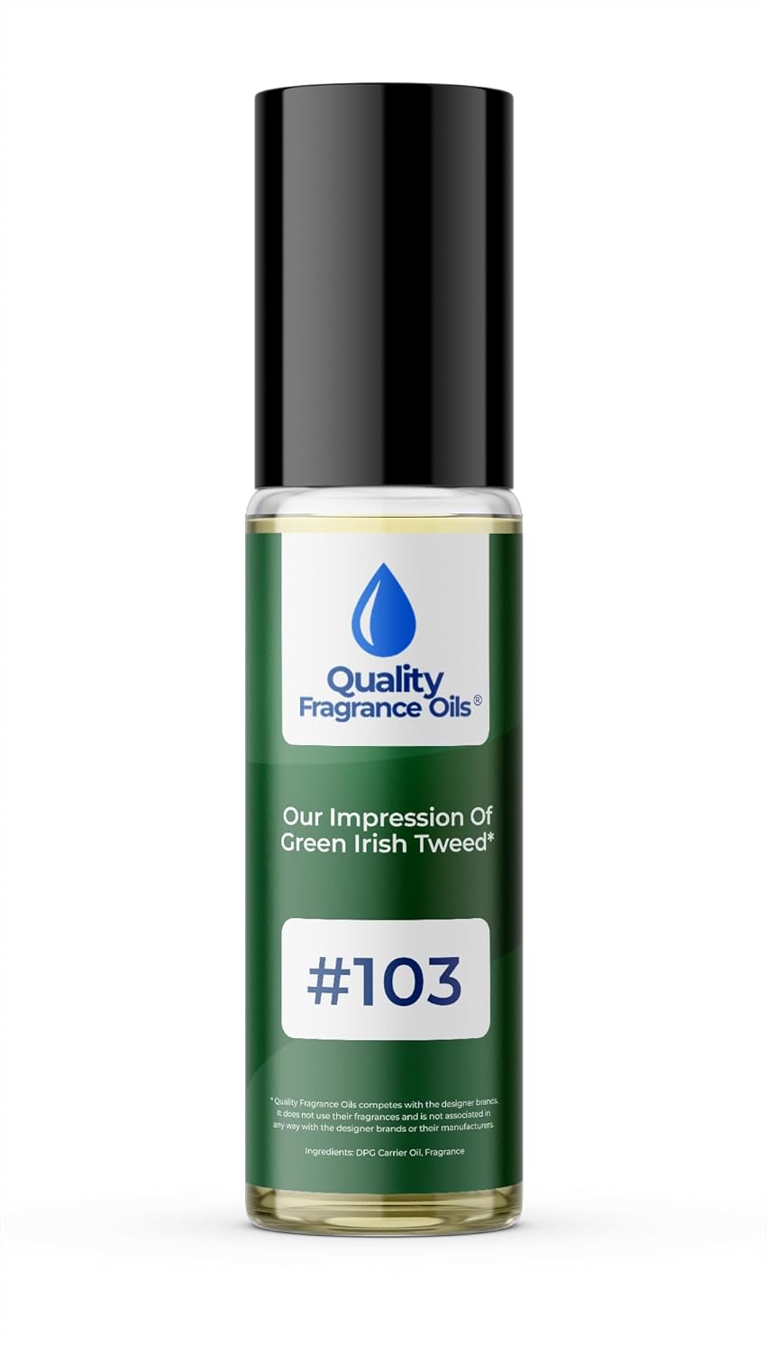 Quality Fragrance Oils' Green Irish Tweed Impression #103 | Long-Lasting Perfume Oil, Alcohol-Free, Strong Scent, 10ml Roll-On | Affordable Alternative to Designer Fragrances