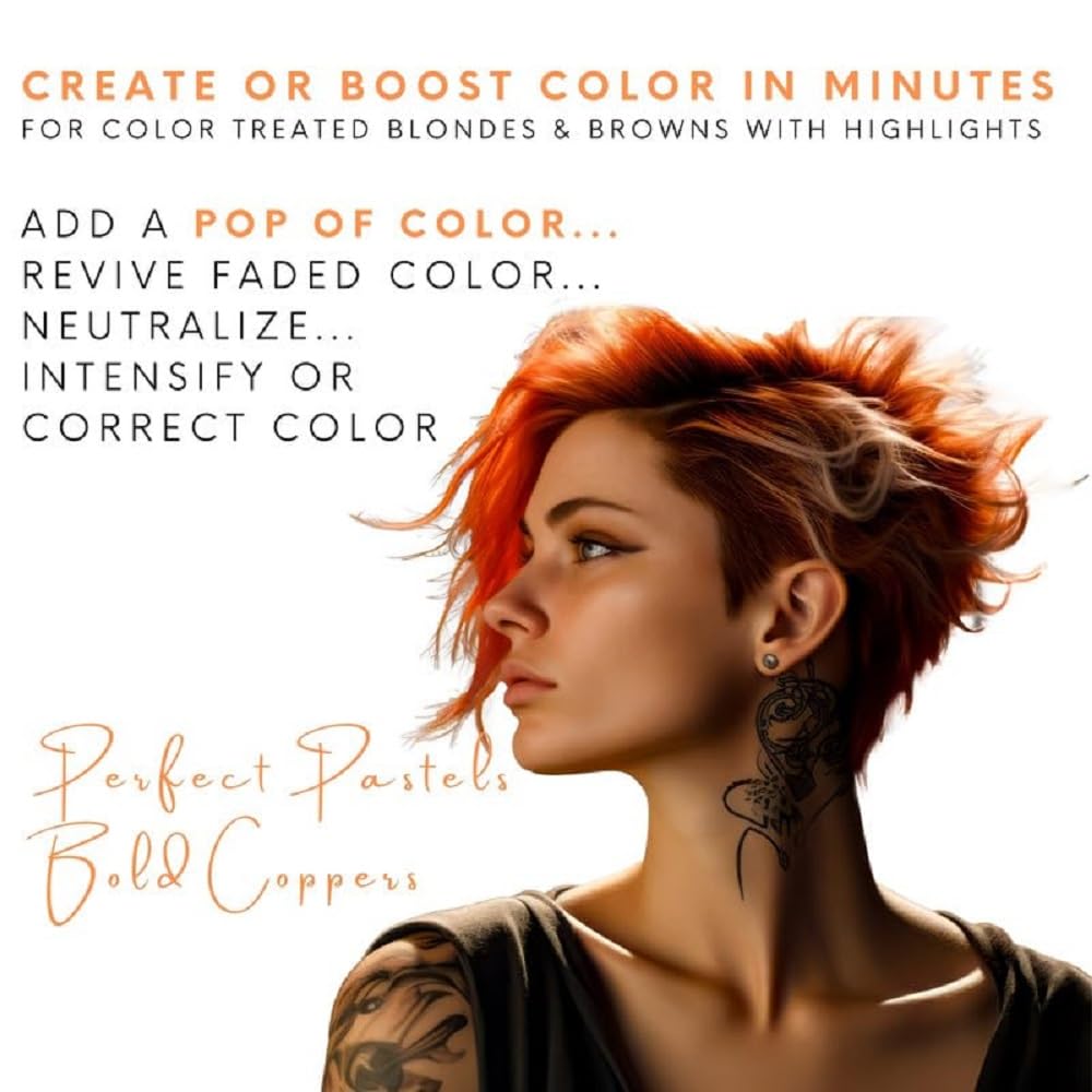 Watercolors INTENSE METALLIC Semi Permanet Color Depositing Shampoo-Sulfate & Paraben Free to Maintain & Enhance Hair Color 8 fl oz - COPPER