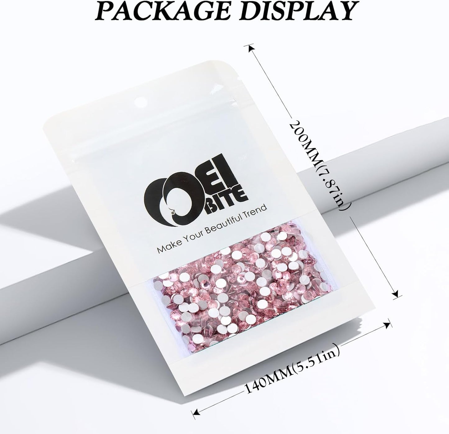 Pink Flatback Rhinestones, Glass Rhinestones for Nail Art and Craft, Glue Fix, Loose Crystal Gemstones(Pink, SS20, 2880pcs, 4.6-4.8mm)