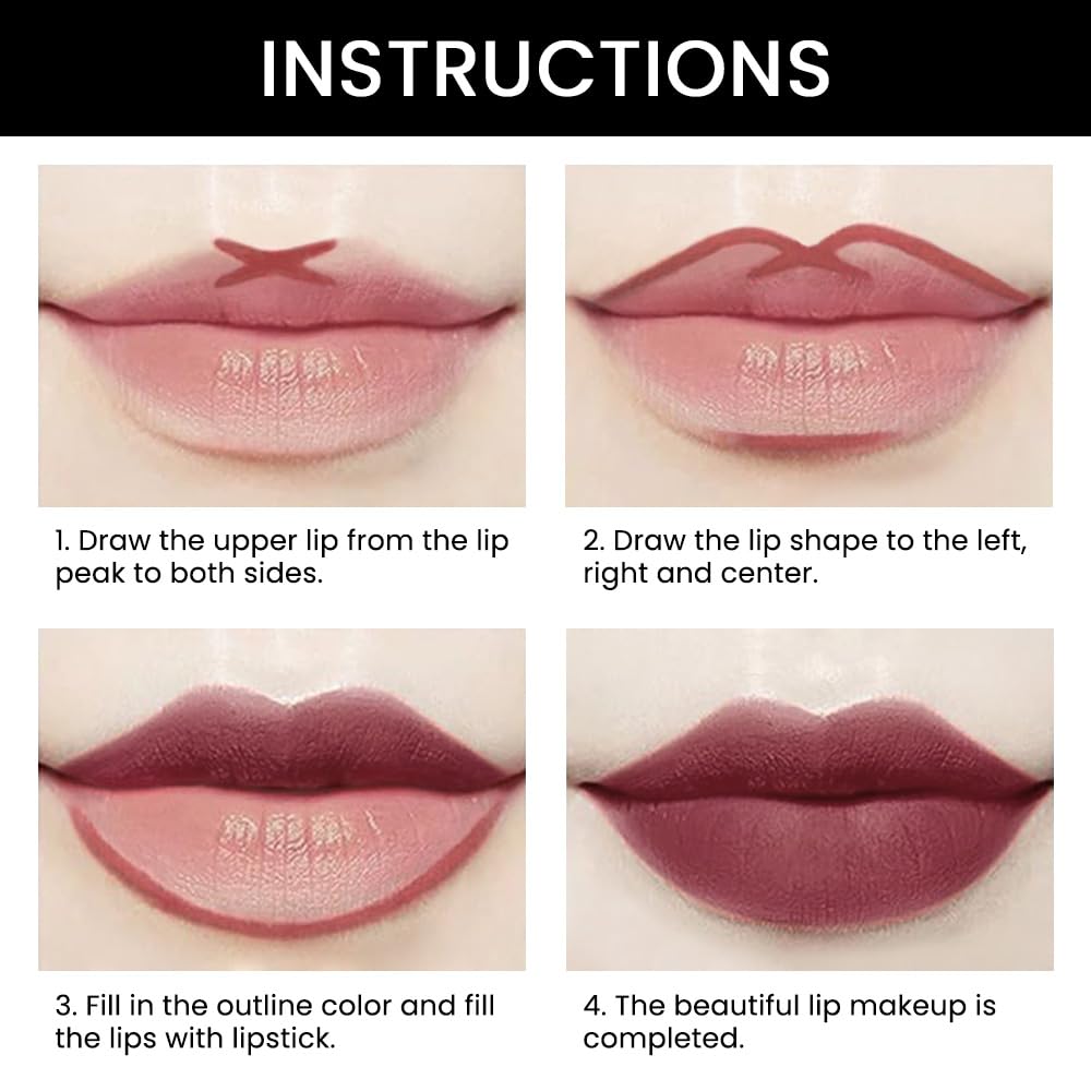 evpct 1Pcs Chocolate Matte Lip Liner and Lipstick for Women, Rose Magic Lipstick Lip Stain 24 Hours Original Lip Liner Makeup Stain Long Lasting Waterproof Smudge Proof labial Lip Pencil 35#