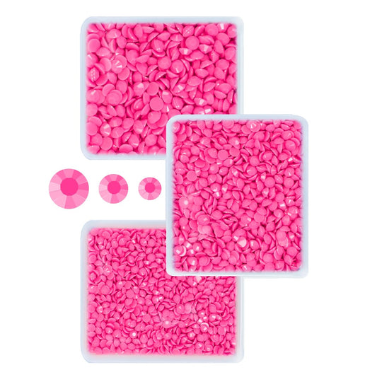3mm 4mm 5mm 3 Boxes Pure Hot Pink Resin Rhinestones for Bedazzling Crafting Flatback Jelly Stones Bulk Diamonds Gems for Nails Face Eyes Makeup Tumblers Bottles DIY Crafts Clothes Shoes Phones