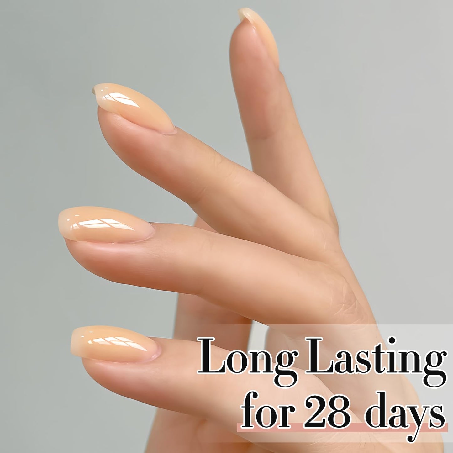 Double Rhythm Translucent Gel Polish Sheer Neutral Natural Light Milky Same Color Same Bottle 15ML Jelly UV Nail Polish Nail Art DIY at Home (Light Yellow Pink-A1423)