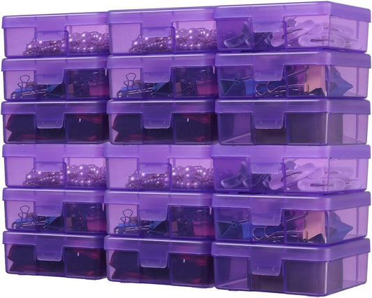 18 Pack Small Plastic Storage Containers Clear Arts & Crafts Storage Boxes & Organizers Stackable Small Containers With Lids For Organizin (Set 6)