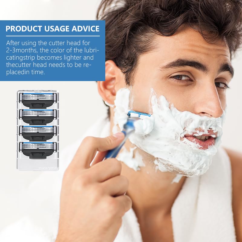 Men's Razor Blades, 24PCS Precision Shaving Blades with Dual Lubrication, Compatible with Mach3 Razors, Close Shave, Men's Universal Manual Razor Blades Refill