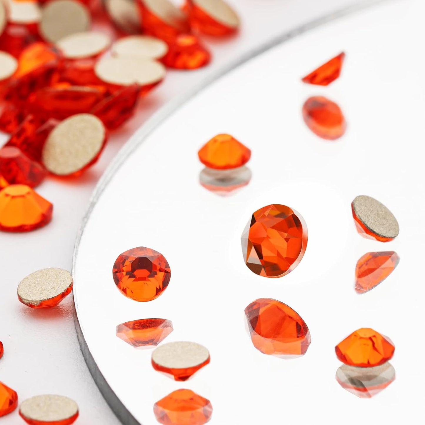 Novani Hyacinth/Orange Rhinestones 1440pcs Flat Back Round Rhinestone Style 2088 Sparkly Crystal Gemstones for Nail Art and Crafting SS16,3.8-4.0mm