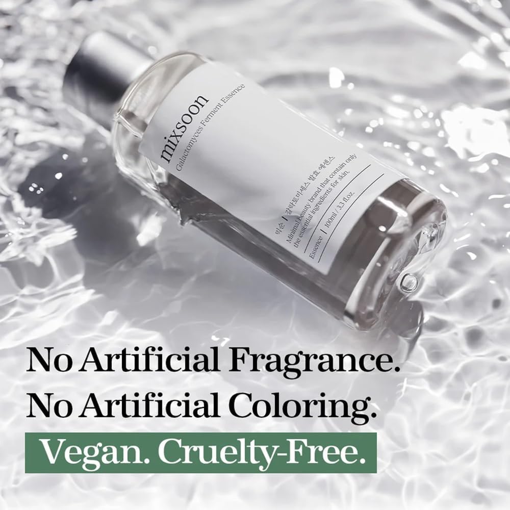 mixsoon Galactomyces Ferment Essence - Deep Moisture, Tone Clarifying Essence to Smooth Skin for Dull, Uneven Skin - Korean Skincare for Glass Skin - Vegan (3.38 fl.oz / 100ml)