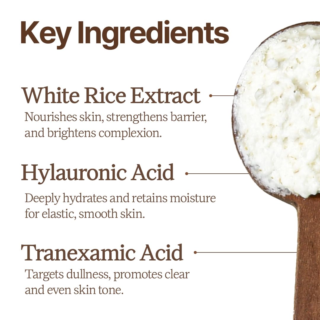 Rice Bran Powder Wash | Gentle Exfoliating Face Wash for Sensitive Skin | Vegan Enzyme Face Scrubber & Exfoliator for Sebum Control – Product of Korea | 60 g (2.1 oz)