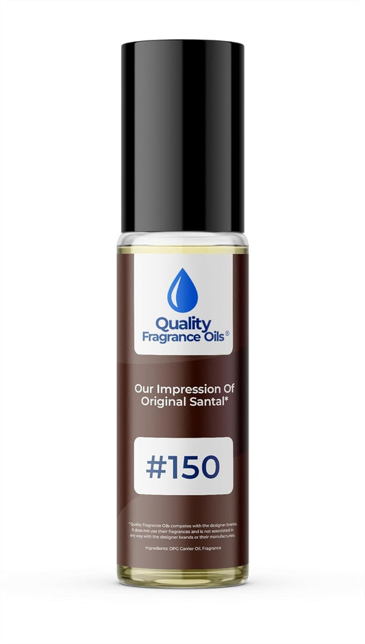 Quality Fragrance Oils' Original Santal Impression #150 | Long-Lasting Perfume Oil, Alcohol-Free, Strong Scent, 10ml Roll-On | Affordable Alternative to Designer Fragrances