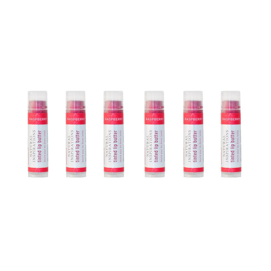 Natural Inspirations Moisturizing Tinted Lip Butter 6 Piece Set, Raspberry