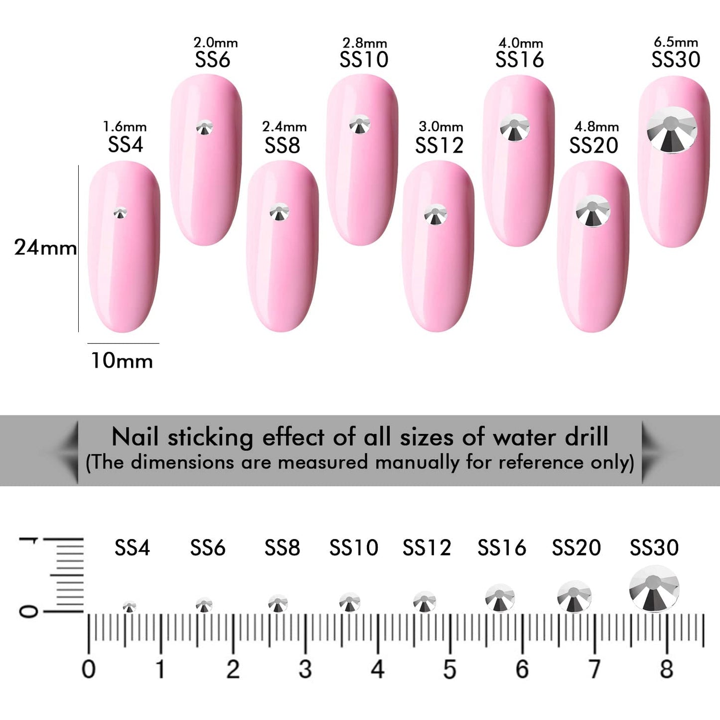 1440Pcs Silver Crystal Rhinestones,Glass Flatback Rhinestones Gemstones Mini for Nail Face Makeup Art Crafts Clothes Decoration -(SS10,2.8mm,Silver)