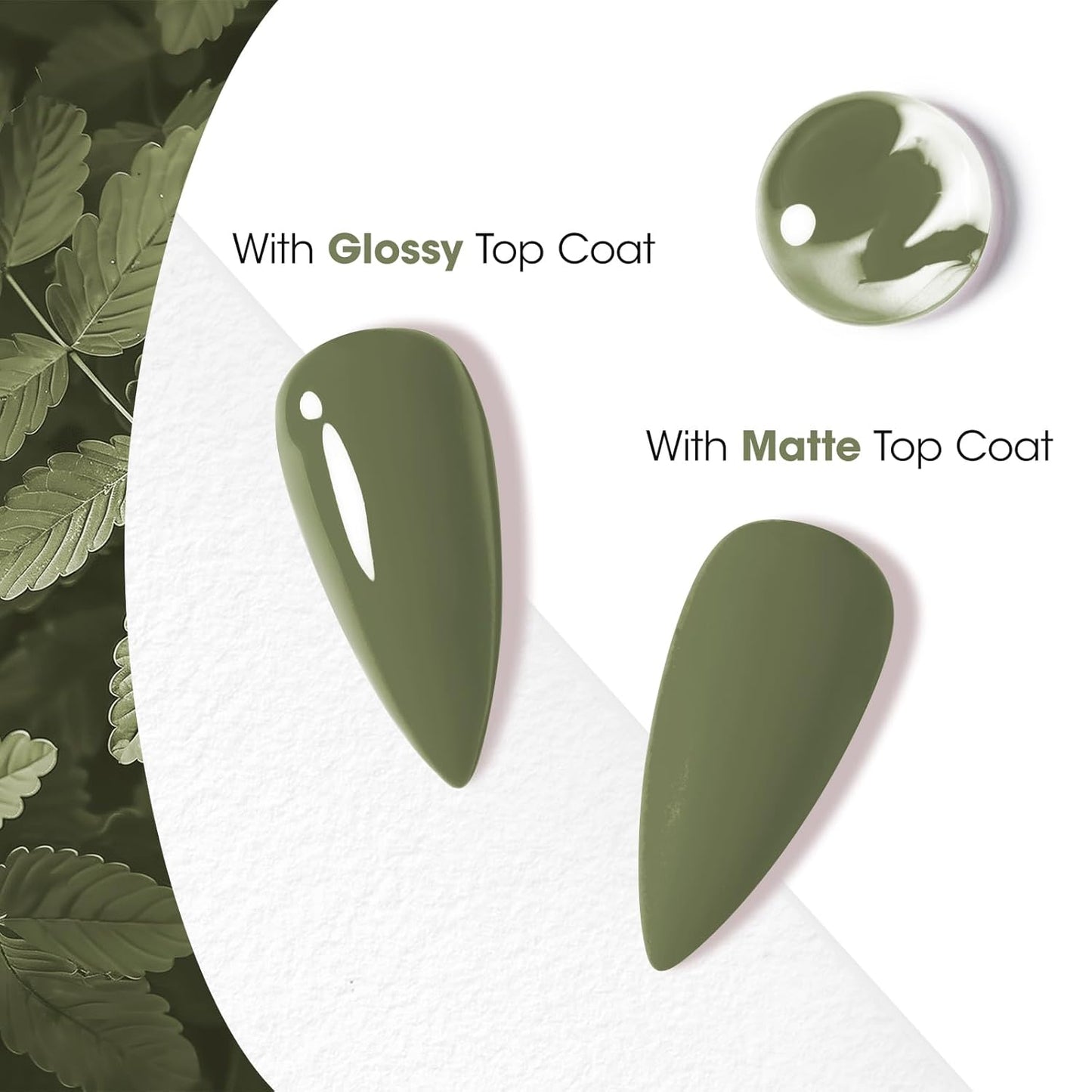 Gellen Green Gel Nail Polish 18 ML Sage Green Nail Gel Polish Soak off UV LED Nail Lamp Emerald Nail Polish for Fall Winter Salon DIY Nail Art Manicure at Home Holiday Gift for Women, 0.61 Fl Oz