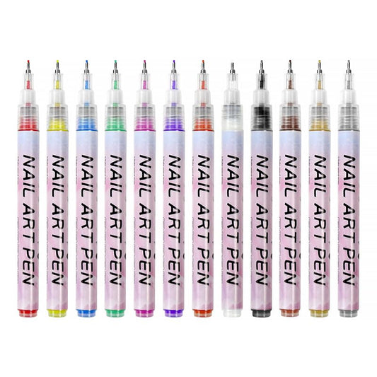 Nail Polish Pen, 1 PCS Nail Art Pen, Nail Pencil, DIY Drawing Painting Pen, for Nails DIY (12colors set A -0.5mm)