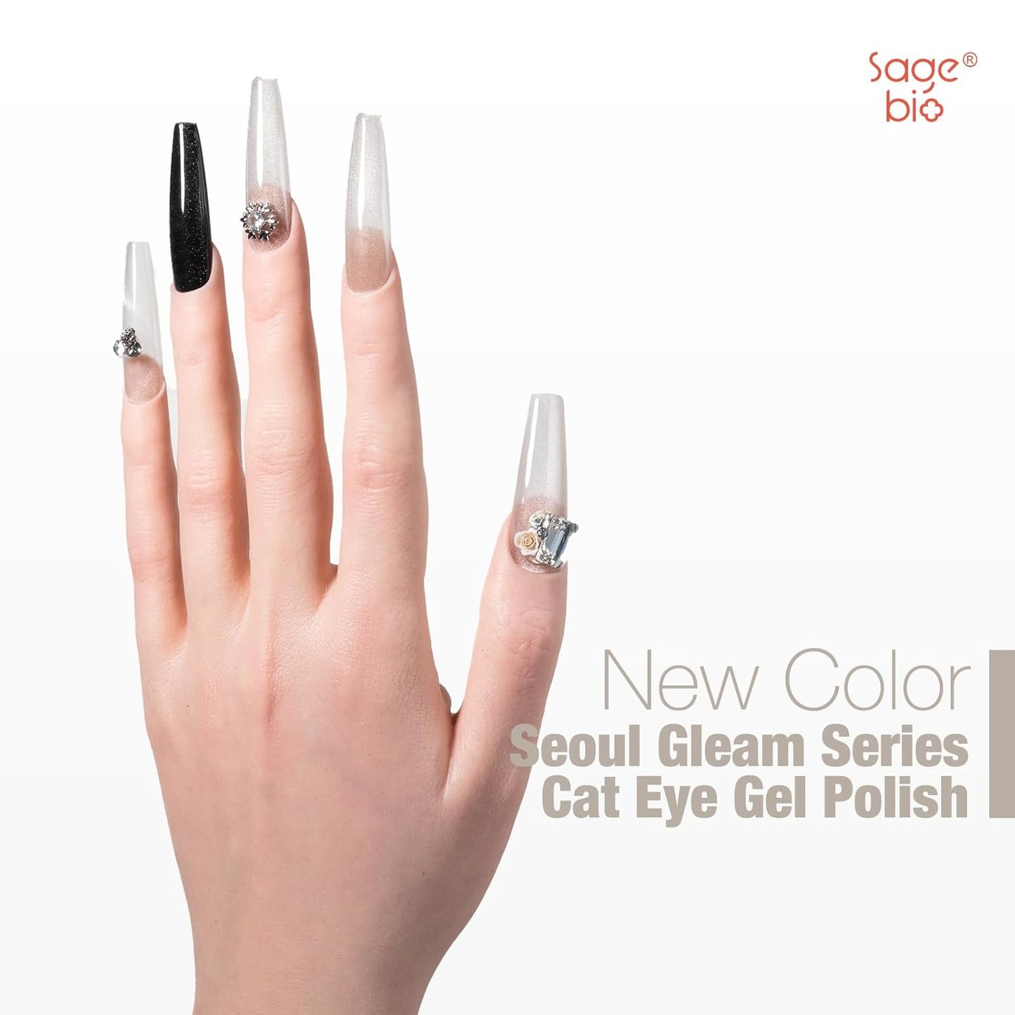 15ml Cat Eye Gel Nail Polish with Magnet Shimmer Glass Bead Effect 09