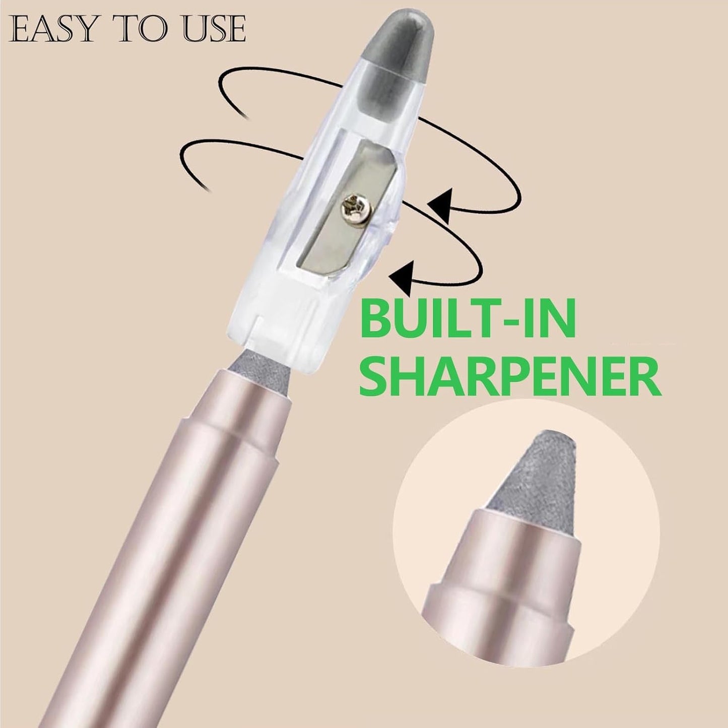 Gray Eyeshadow Stick, Blendable Creamy eyeshadow Eye Brightener Stick, Waterproof Eyeshadow Pencil Long Lasting Crayon, Smooth Shimmer Eye Shadow Highlighter Eye Liner Makeup.#B01 gray shimmer