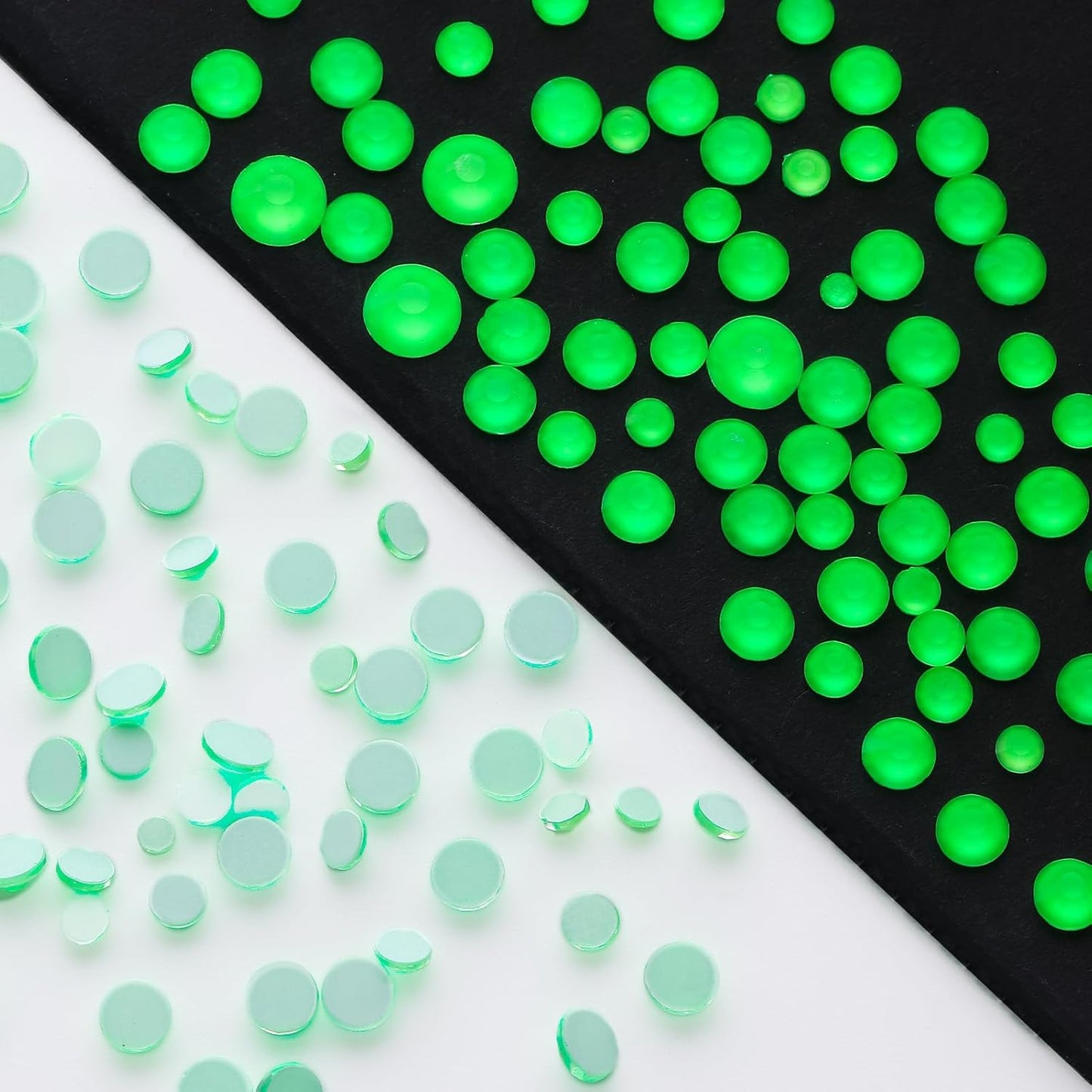 Neon Green Flatback Rhinestones, Glass Rhinestones for Nail Art and Craft, Glue Fix, Loose Crystal Gemstones(Neon Green, SS8, 1440pcs, 2.3-2.5mm)