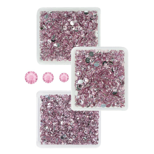 Light Pink Crystal Resin Rhinestones for Crafting 3mm 4mm 5mm Flatback Stones Non-Hotfix Diamonds Crystals Gems Charms for Nails Face Eyes Makeup Body Tumblers Bottles DIY Crafts Clothes Shoes