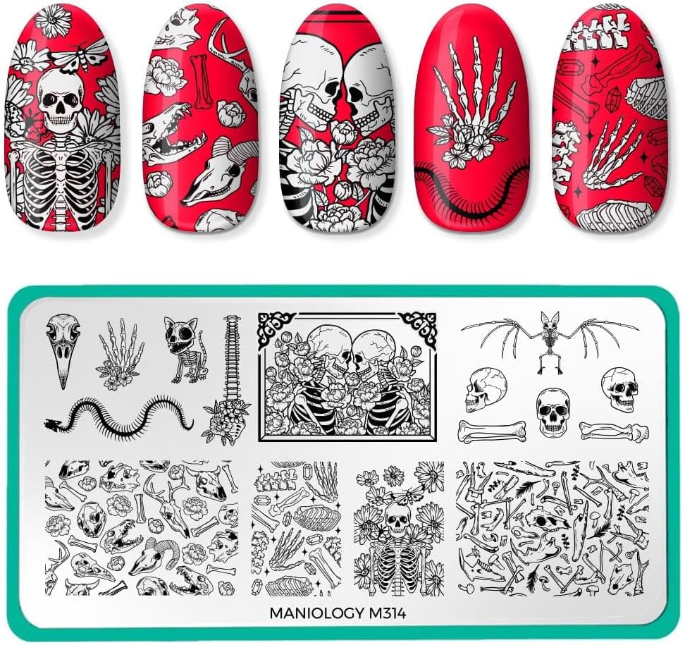 Maniology Shadowy Halloween Nail Stamping Plates, Creepy Cute Spooky Nail Art Designs