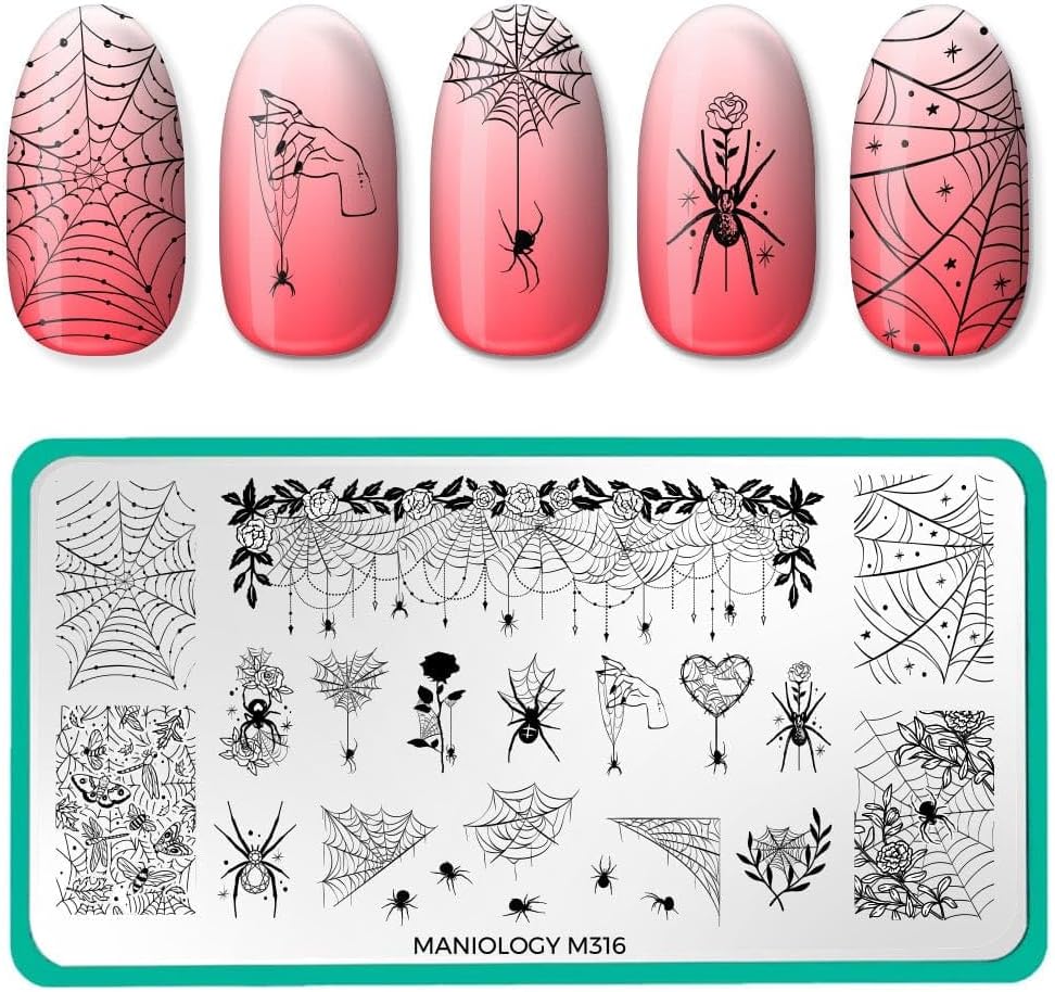 Maniology Shadowy Halloween Nail Stamping Plates, Creepy Cute Spooky Nail Art Designs