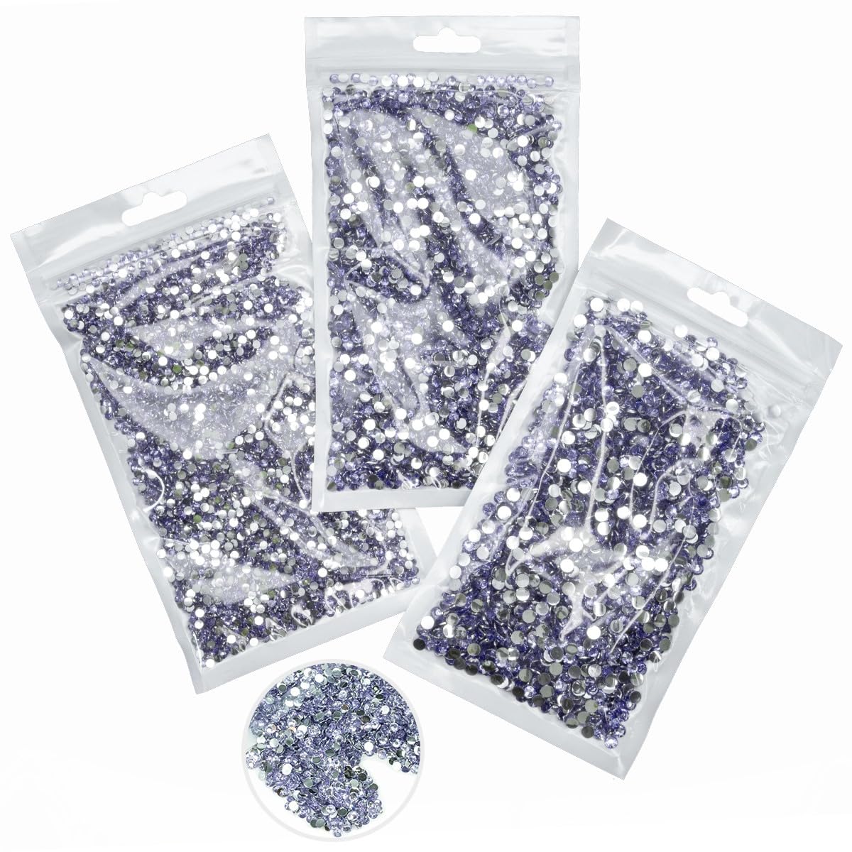 16000PCS Light Purple Crystal Resin Rhinestones for Crafting 3mm 4mm 5mm Flatback Stones Non-Hotfix Diamonds Crystals Gems Charms for Nails Face Eyes Makeup Tumblers Bottles DIY Crafts Clothes