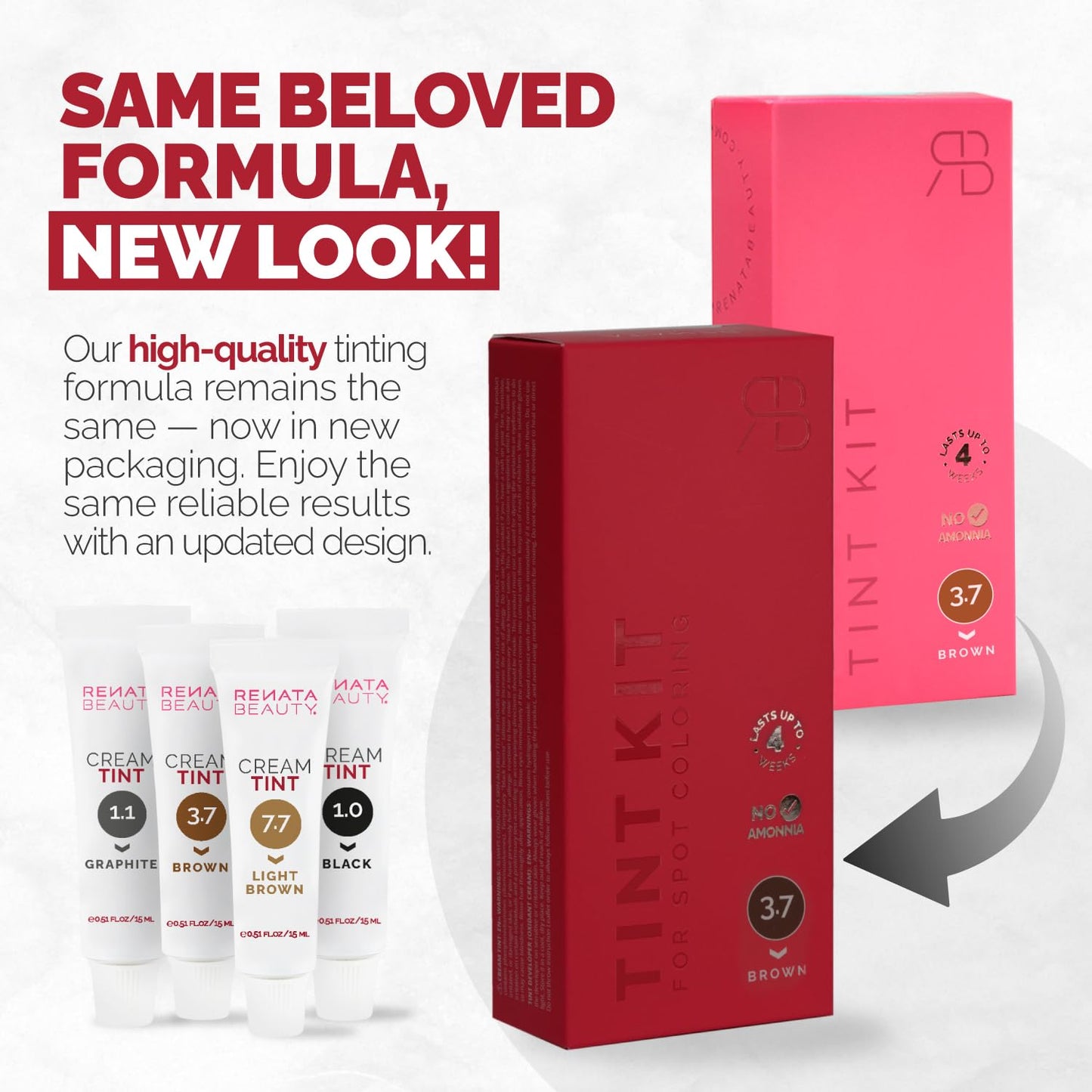 RB RENATA BEAUTY Tint Kit – Cream Hair Dye Kit with Developer and Application Brush for Spot Coloring - Covers Gray Hairs, Smudge-Proof, Long-Lasting Up to 4 Weeks, 20 Applications [Brown]