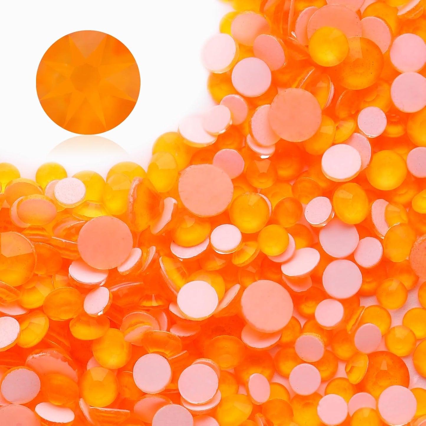 Neon Orange Flatback Rhinestones, Glass Rhinestones for Nail Art and Craft, Glue Fix, Loose Crystal Gemstones(Neon Orange, SS20, 1440pcs, 4.6-4.8mm)