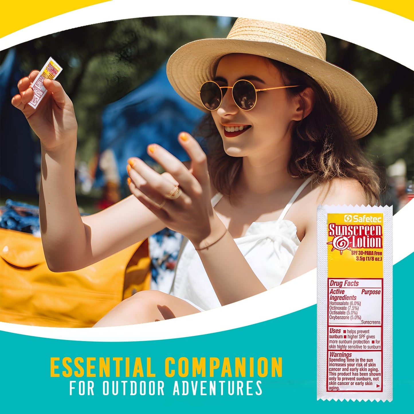 Sunscreen Lotion, SPF30 Protection and PABA Free, Individual Packets of Sunscreens (Pack of 1000) – Travel Size Sun Screen for Outdoors, Bundled with reclosable Homesphere bag