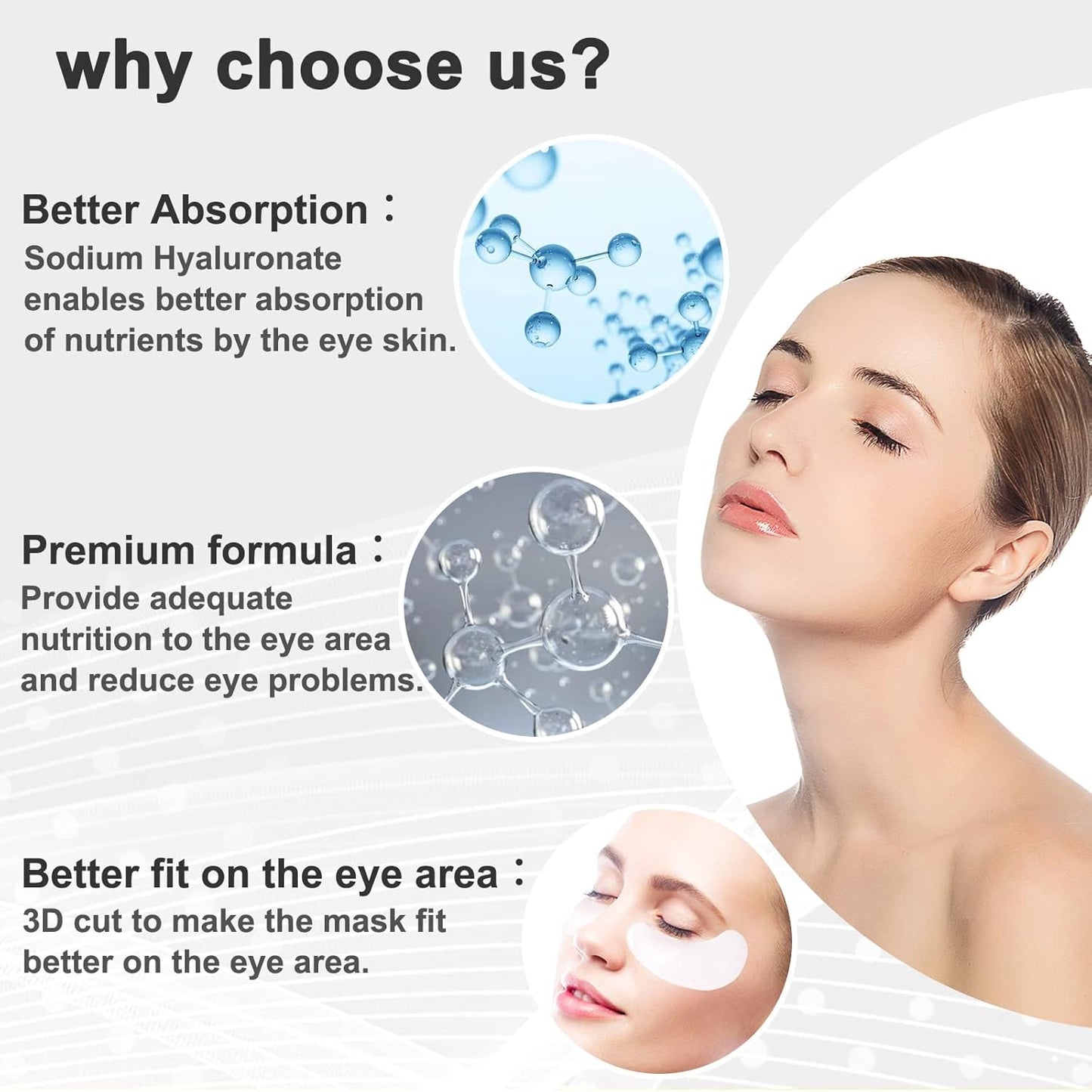 Permotary 30 Pairs Gel Collagen Eye Pads,Crystal Collagen Under Eye Mask for Moisturizing,Reducing Fine Lines&Dark Circles& Puffy Eyes Under Eye Patch for Women Men, White