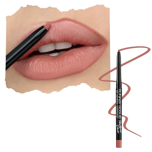 Runway Rogue Designer Liner Lip Pencil, Matte Spiced-Nude Lip Liner Pencil and Lip Liner Sharpener, ‘Nude Awakening'
