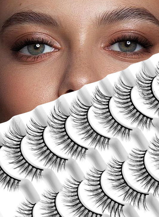 Classic Fake Eyelashes – 8-12mm – Lash Extensions – Luxurious Natural Mink Lashes Eyelash Extensions – Comfortable and Easy to Apply – High-End Fiber Lashes for Superior Volume