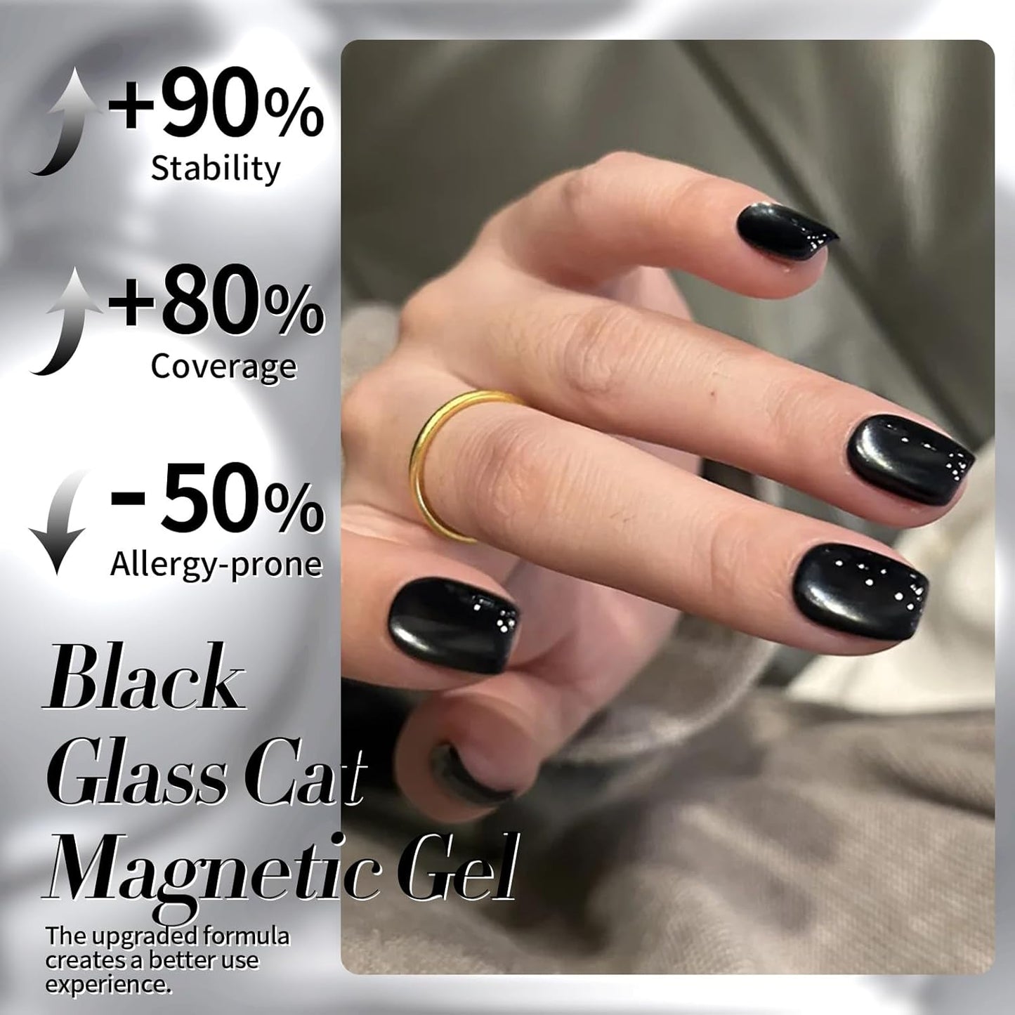 BORN PRETTY Cat Magnetic Eye Gel Nail Polish Jelly Glass Magnetic Gel Polish 15ML Holographic Glitter Shimmer Translucent Sheer Color Magnetic Nail Polish Salon DIY at Home