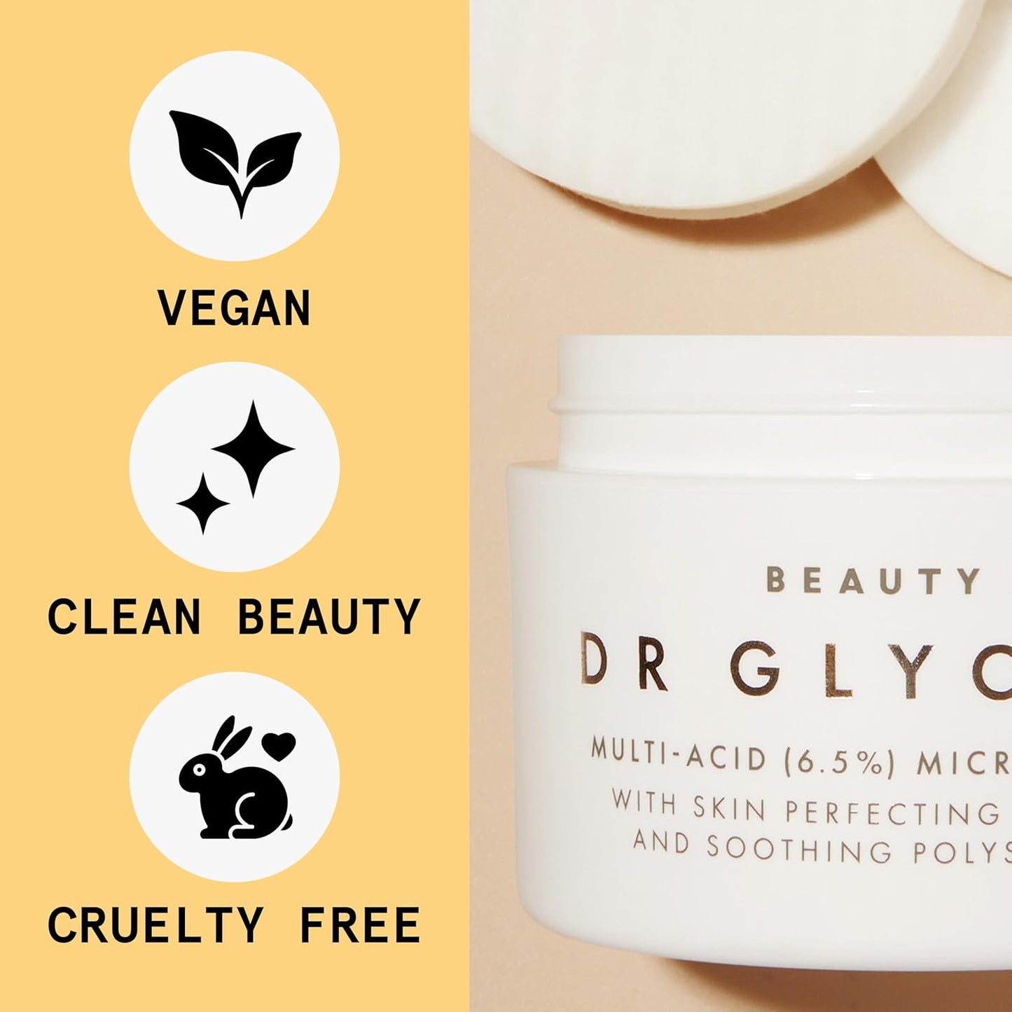 Beauty Pie Dr Glycolic Multi-Acid (6.5%) Micropeeling Glycolic Acid Pads For Exfoliating & Anti-Aging Benefits