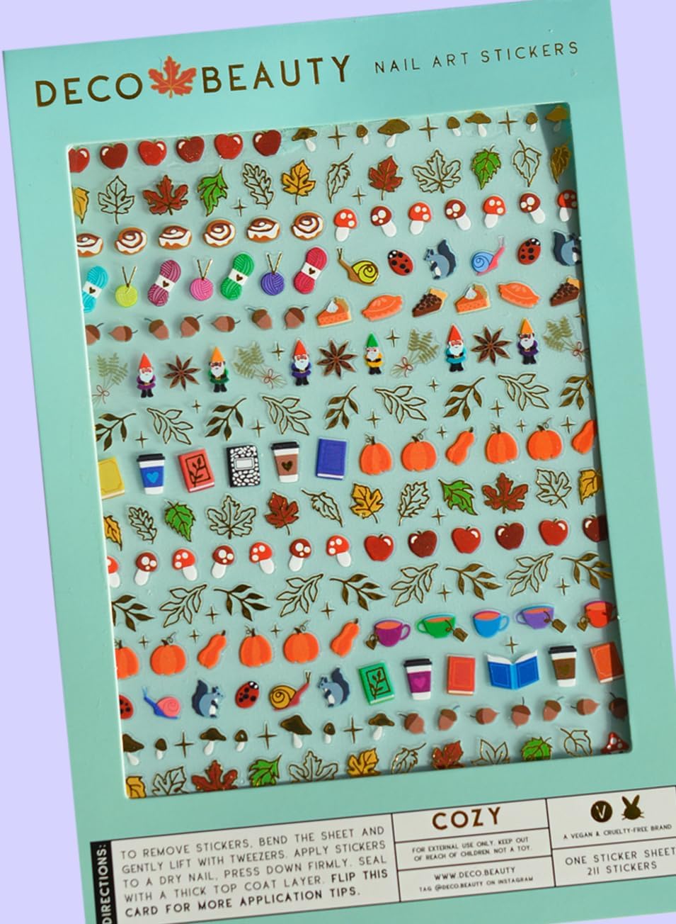 Cozy Nail Stickers - Lightweight & Easy-to-Apply Nail Art with Cute & Trendy Designs - Durable & Long-Lasting Nail Stickers for Women, Ideal for DIY Manicures