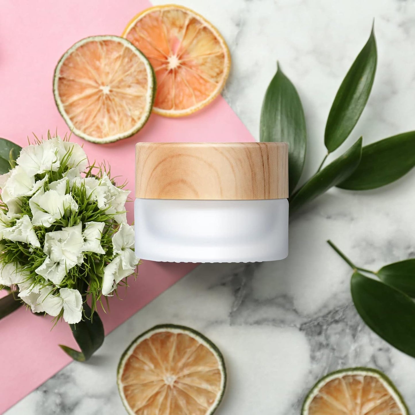 Geiserailie Glass Cosmetic Containers Empty Sample Jars with Leak Proof Lids Makeup Sample Containers for Lotion Cream Cosmetic(30 Pieces,5 Gram)