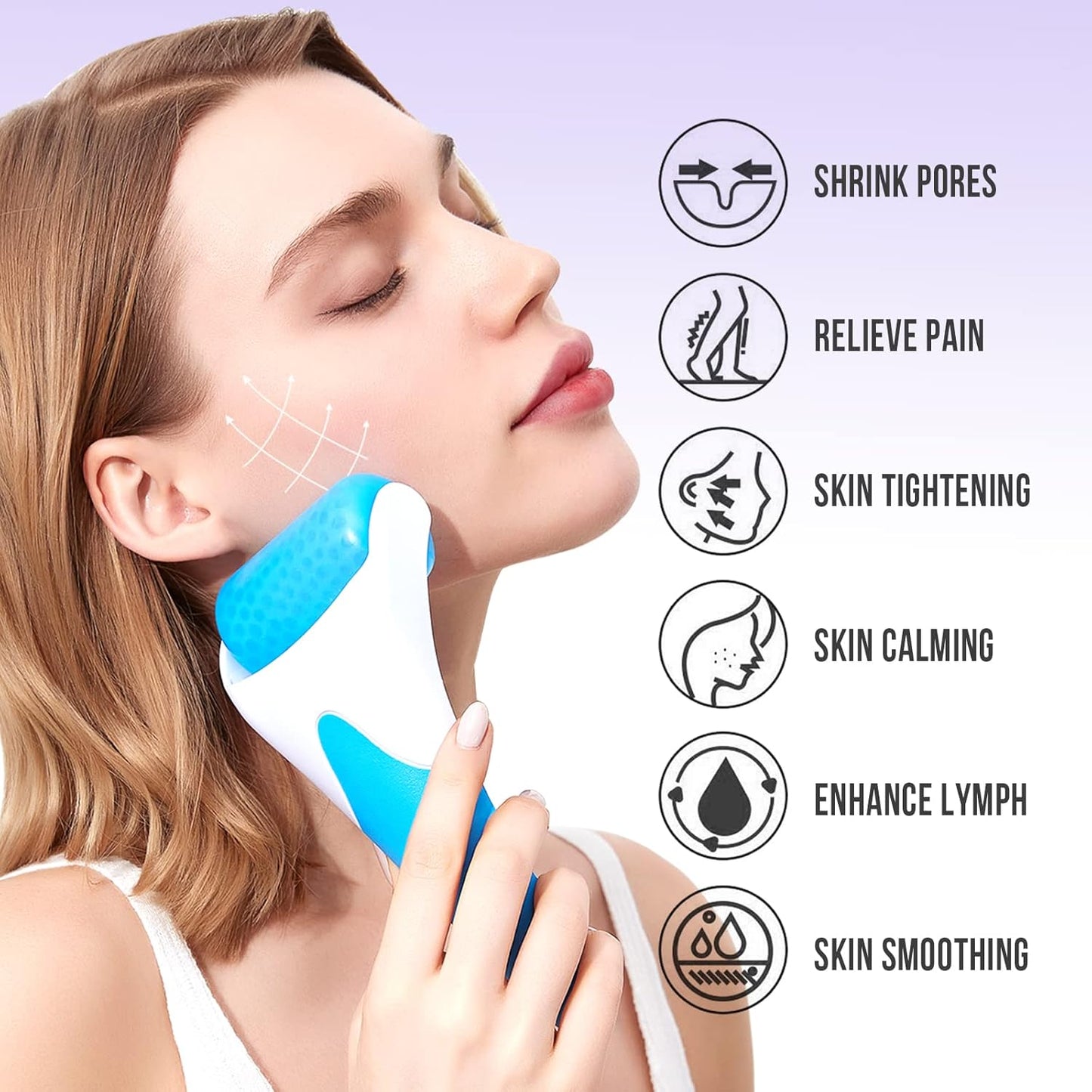 Teenitor Blue Ice Roller for Face, Ice Face Roller, Face Massager Tool, Puffiness Migraine Pain Relief and Minor Injury, Face Roller Skin Care