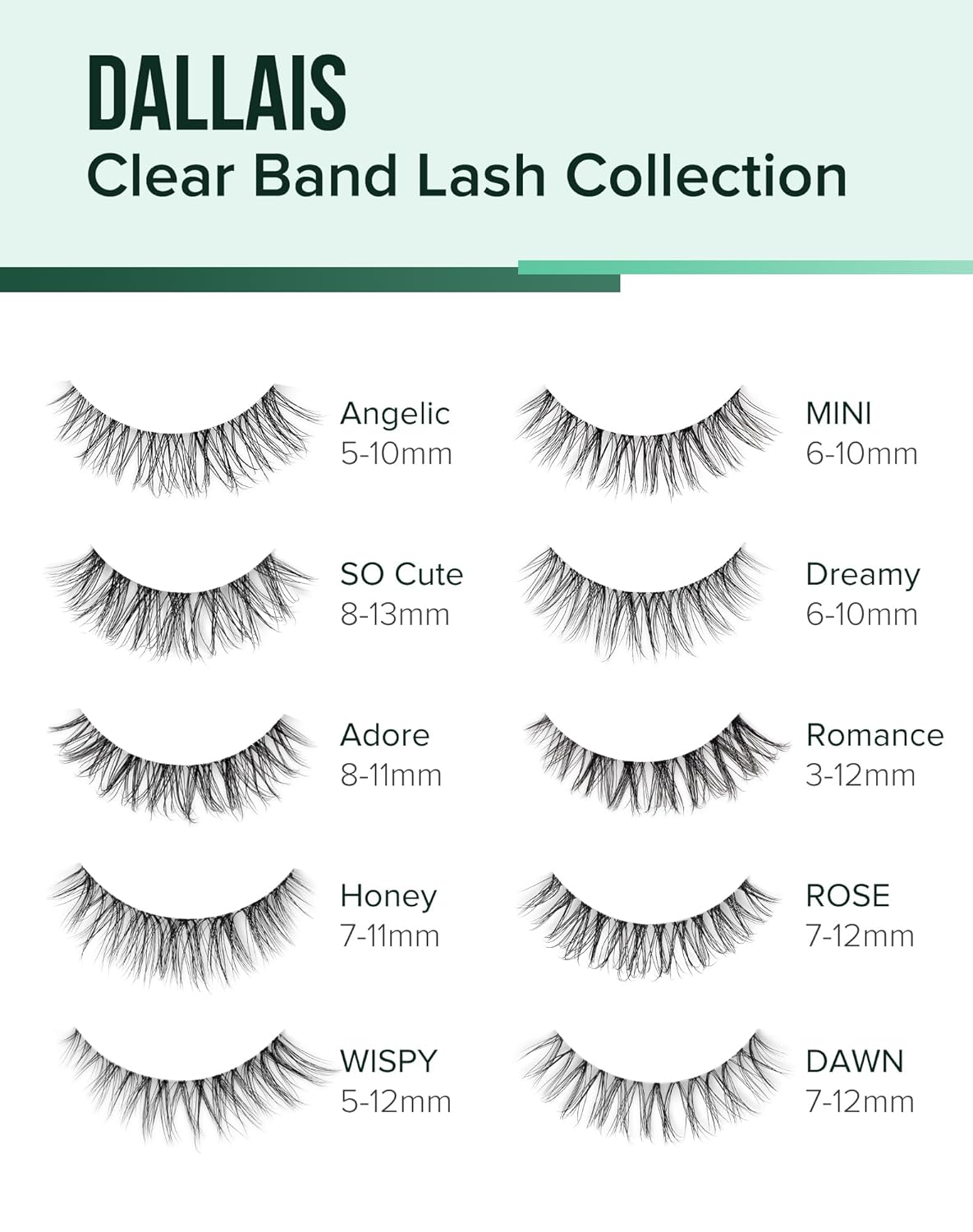 Natural Cat Eye Lashes Natural Eyelashes Wispy Mink Lashes Short Fake Lashes Clear Band Eye Lashes Pack 7 Pairs Small Demi Wispies Eyelashes